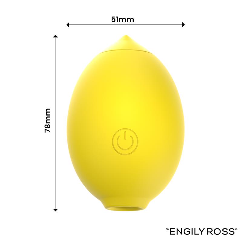 Estimulador de clitóris compacto Lemon Rush™ da Paxione com design em forma de limão e função de sucção.