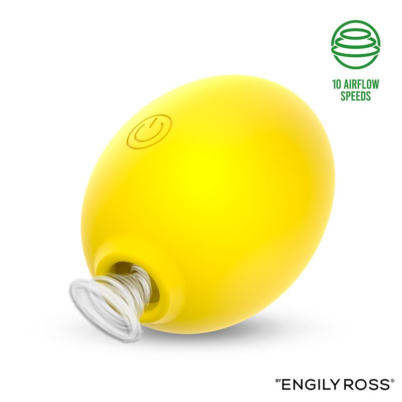 Estimulador de clitóris compacto Lemon Rush™ da Paxione com sucção, cor amarela e design ergonómico.