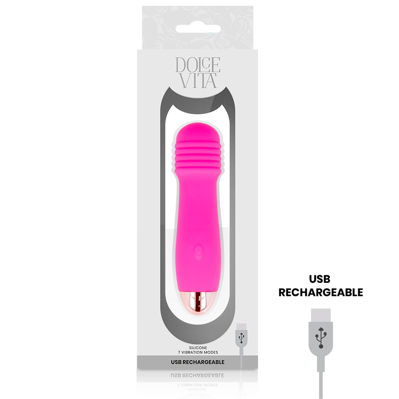 DOLCE VITA - RECHARGEABLE THREE-SPEED VIBRATOR PINK 7