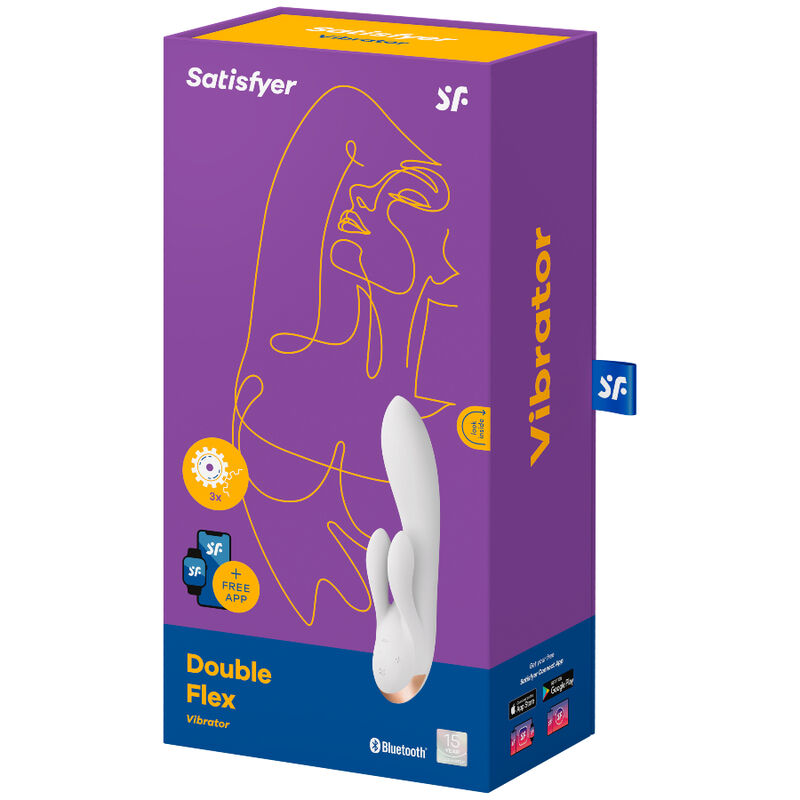 SATISFYER - DOUBLE FLEX WHITE VIBRATOR APP