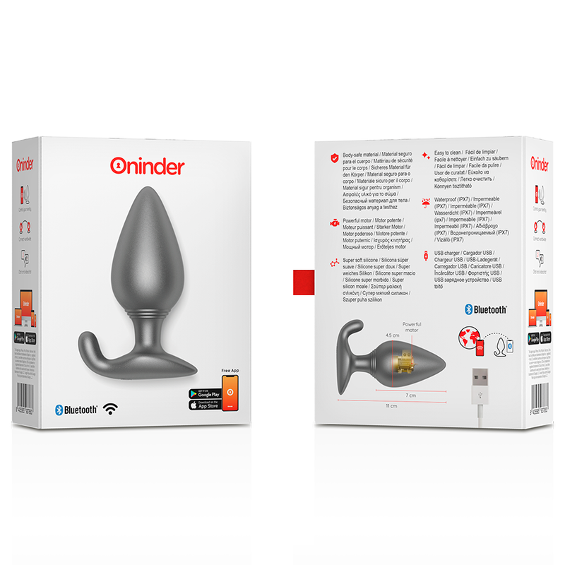 ONINDER - RIO VIBRANTE ANAL PLUG PRETO - FREE APP
