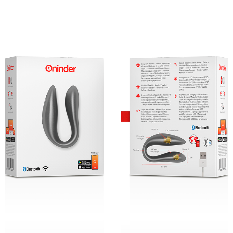 ONINDER - LISBON G-SPOT &amp; CLITORAL STIMULATOR BLACK - FREE APPLICATION