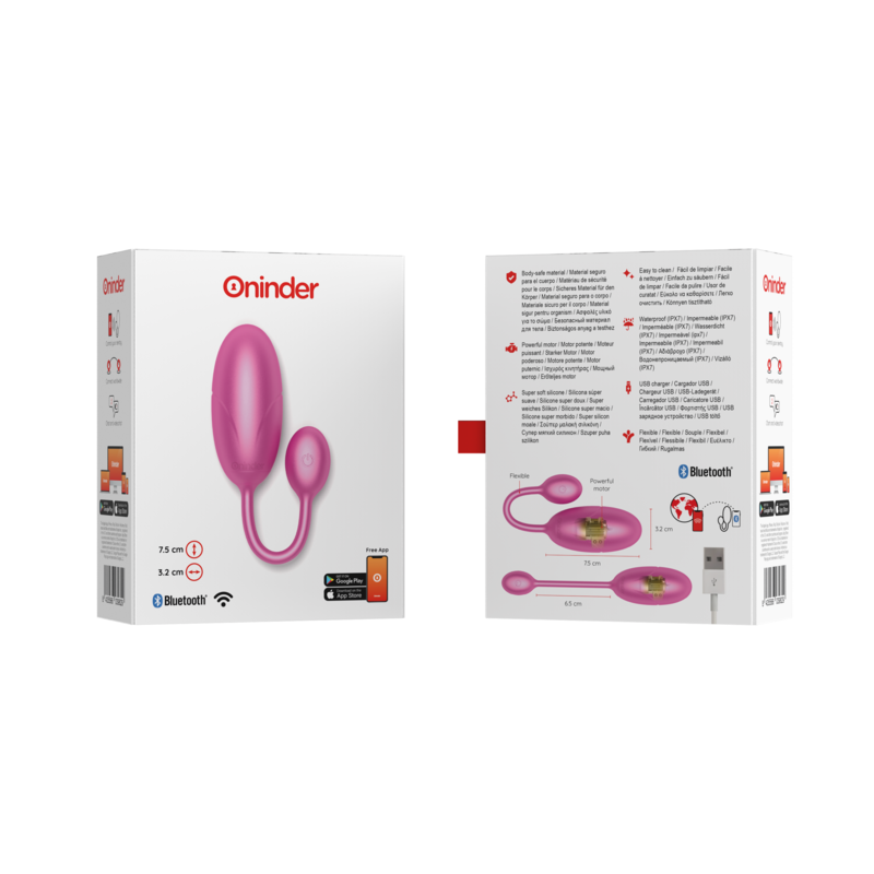 ONINDER - TOKYO PINK VIBRANT EGG 7.5 X 3.2 CM FREE APP