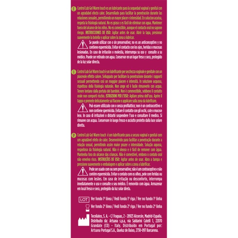CONTROL - HEAT EFFECT LUBRICATING GEL LUB 75 ML