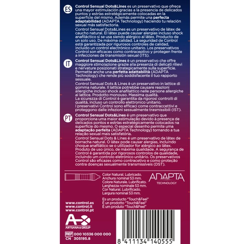 CONTROL - SENSUAL POINTS AND LINES POINTS AND STREAKS 12 UNITS