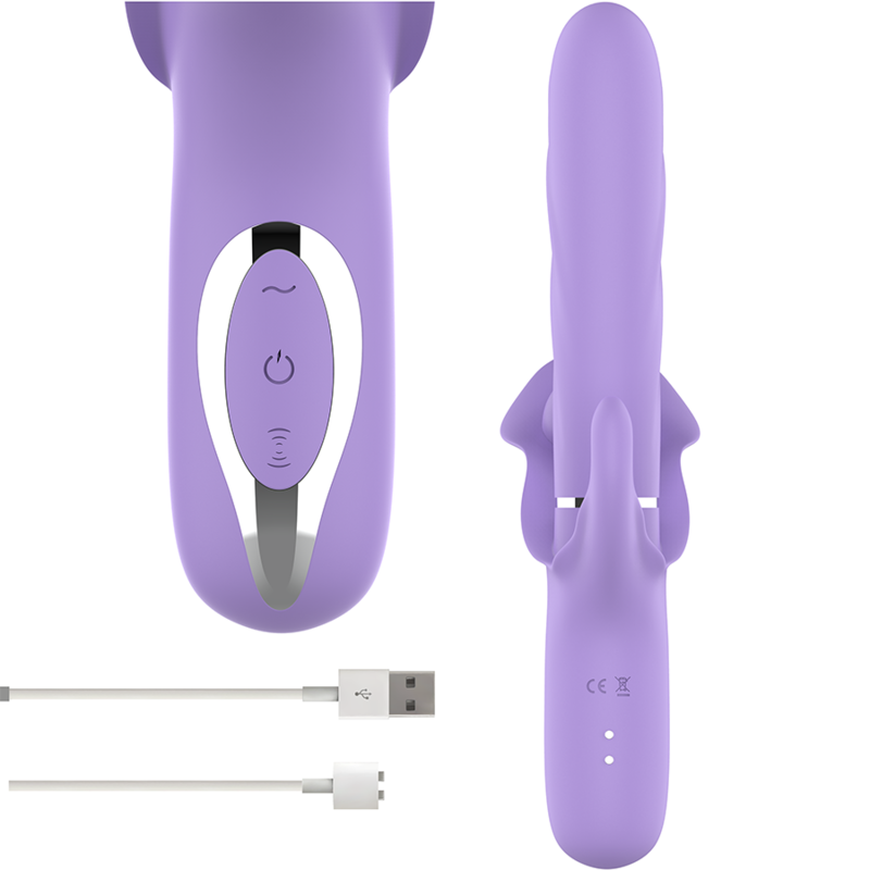 INTENSE - BILLIE MULTIFUNCTIONAL SUCTION VIBRATOR, RECHARGEABLE WITH PURPLE BUTTON