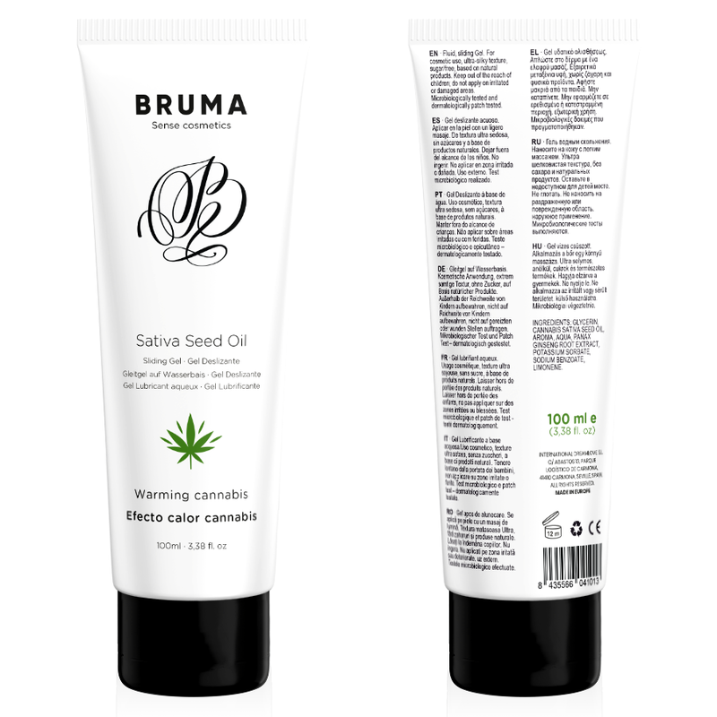 BRUMA - SATIVA SEED OIL SLIDING GEL HEATING GEL MARIJUANA FLAVOR 100 ML
