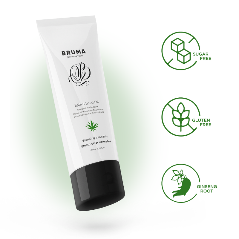 BRUMA - SATIVA SEED OIL SLIDING GEL HEATING GEL MARIJUANA FLAVOR 100 ML