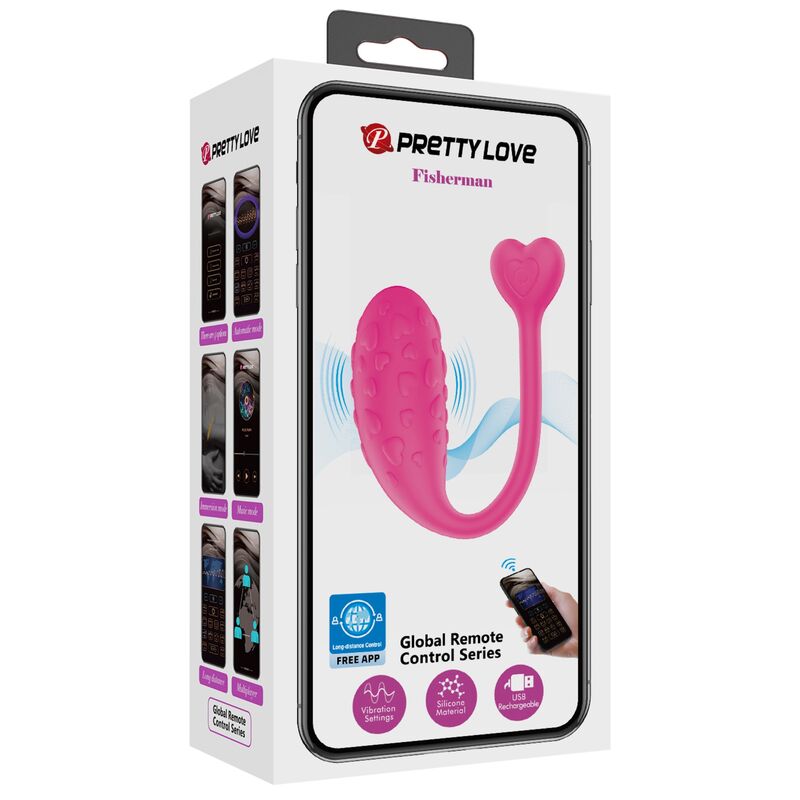 PRETTY LOVE - PINK VIBRATING EGG FISHER CONTROLLED BY APP