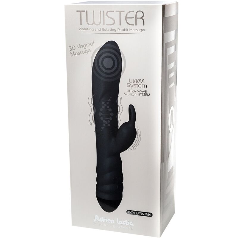 ADRIEN LASTIC - BLACK RABBIT TWISTER AND ROTATING MASSAGER VIBRATOR