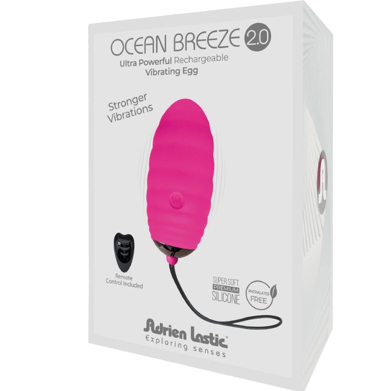 ADRIEN LASTIC - OCEAN BREEZE 2.0 RECHARGEABLE VIBRATING EGG WITH REMOTE CONTROL - PINK