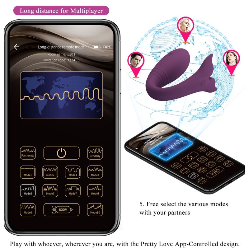 PRETTY LOVE - JAYLEEN APP REMOTE CONTROL VIBRATOR PURPLE