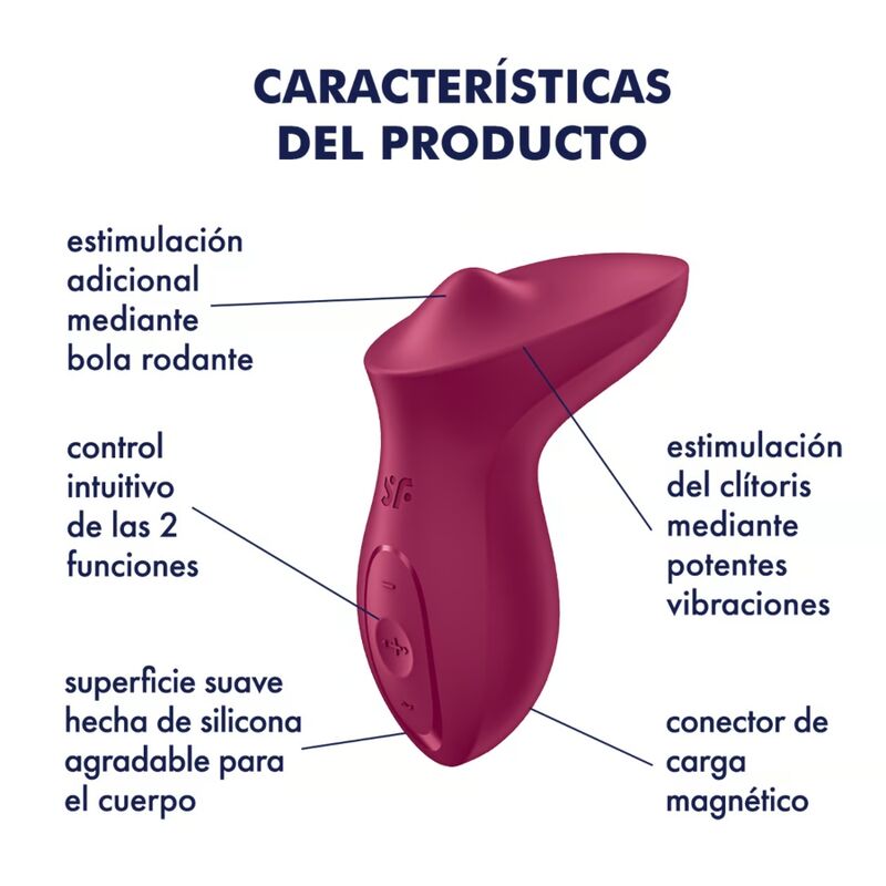 SATISFYER - LAY-ON CLITORIS EXCITER VIBRATOR FUCHSIA