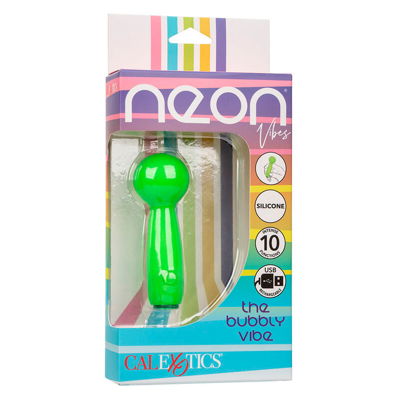 CALEXOTICS - NEON VIBES BUBBLY VIBE MINI MASSAGER 10 VIBRATIONS GREEN