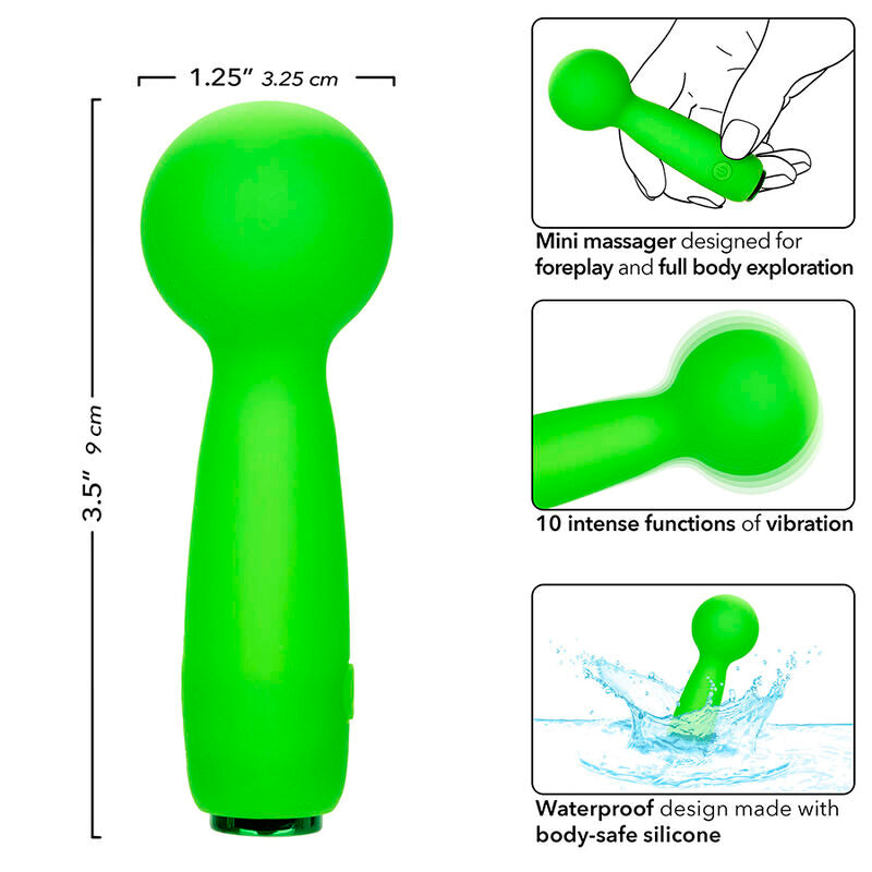 CALEXOTICS - NEON VIBES BUBBLY VIBE MINI MASSAGER 10 VIBRATIONS GREEN