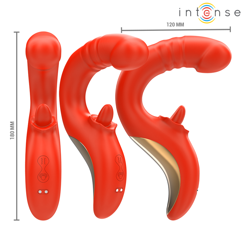 INTENSE - PAULINA VIBRATOR AND STIMULATOR IN RED U SHAPE