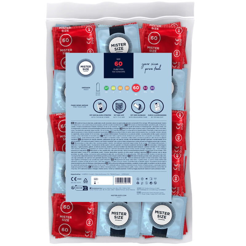 MISTER SIZE - EXTRA LARGE CONDOMS 60 MM (100 UNITS)