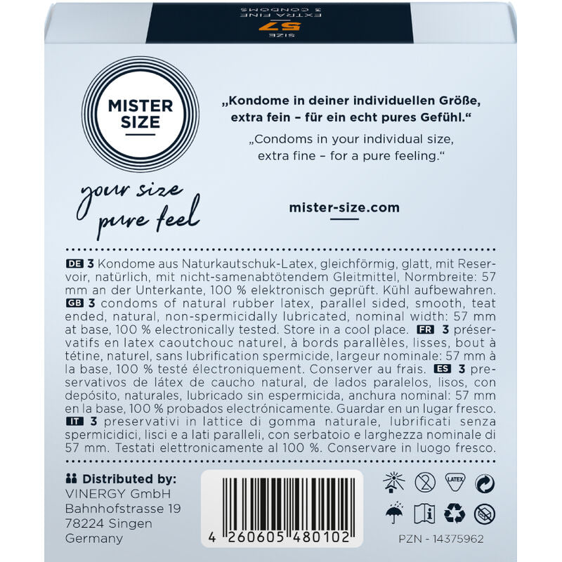 MISTER SIZE - CONDOM SIZE G 57 MM (3 UNITS)