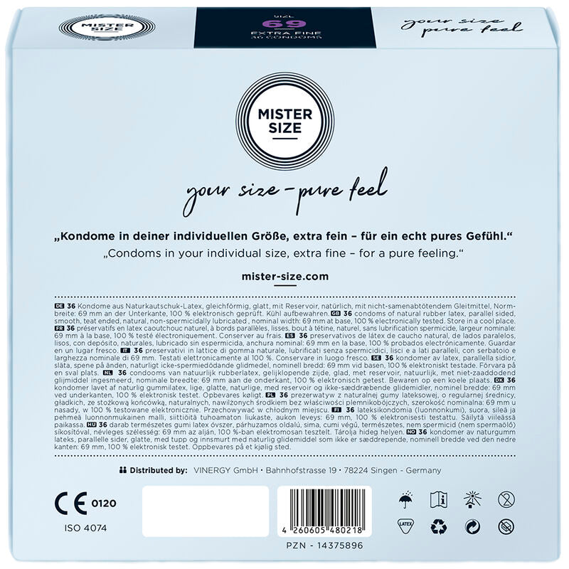 MISTER SIZE - XXXL SIZE CONDOMS 69 MM (36 UNITS)