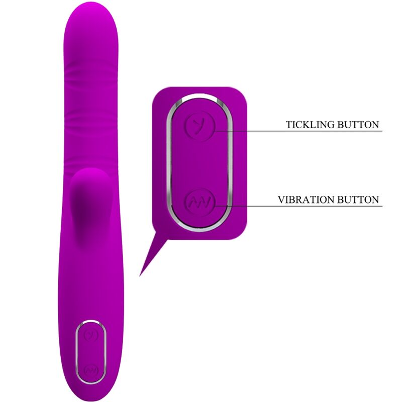 PRETTY LOVE - ANGELIQUE MULTIFUNCTION VIBRATOR + PURPLE CLITORAL STIMULATOR