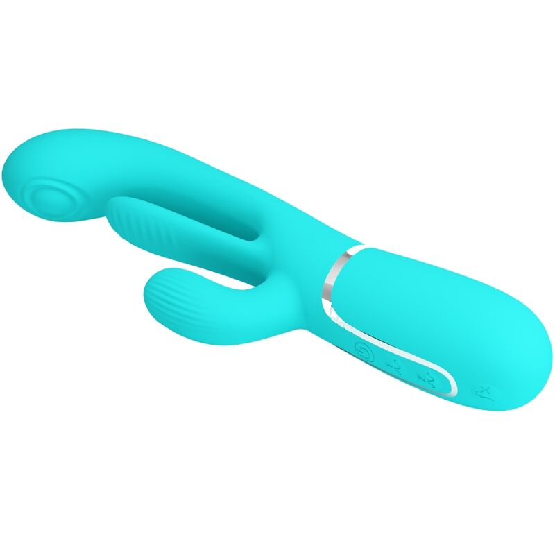 PRETTY LOVE - SHANIA TRIPLE RABBIT MULTIFUNCTIONAL 3-IN-1 VIBRATOR BLUE