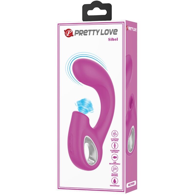 PRETTY LOVE - SIBEL SIBEL VIBRADOR PONTO G + ESTIMULADOR DE CLITÓRIS 10 VIBRAÇÕES ROXO