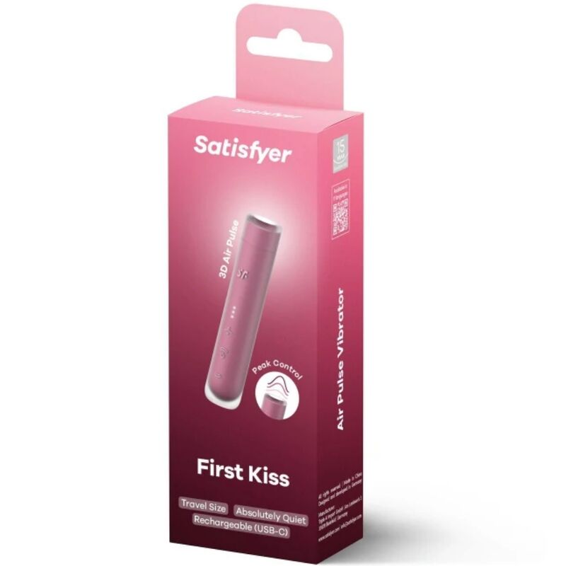 SATISFYER - CLITORAL STIMULATOR FIRST KISS WAVE GARNET