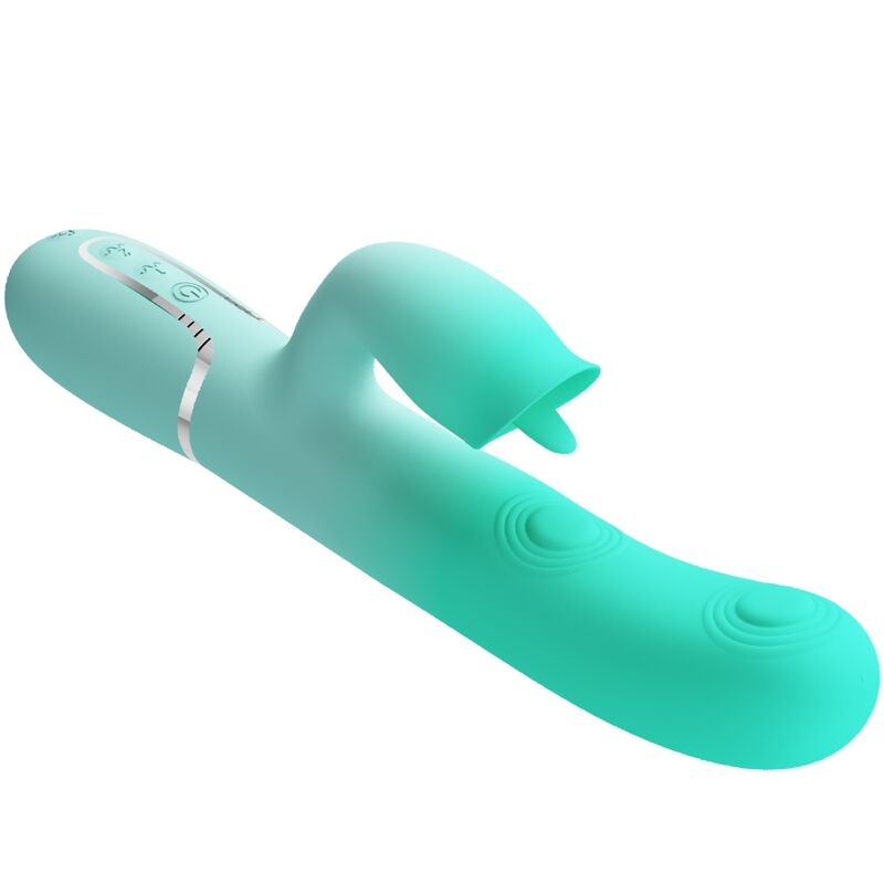 PRETTY LOVE - GIGI MULTIFUNCTIONAL RABBIT VIBRATOR AQUA GREEN