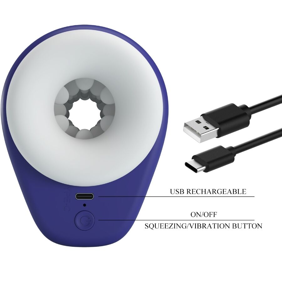 PRETTY LOVE - DJ LADY MALE MASTURBATOR WITH VIBRATION, 5 SETTINGS, PURPLE