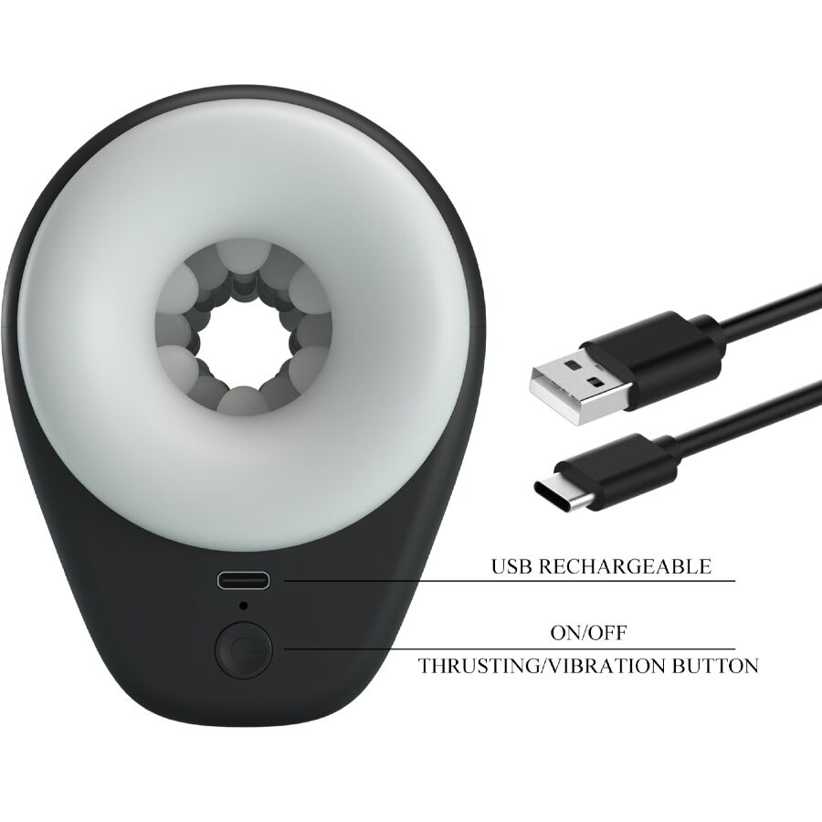 PRETTY LOVE - DJ GIRL MALE MASTURBATOR WITH VIBRATION, 5 SETTINGS, BLACK