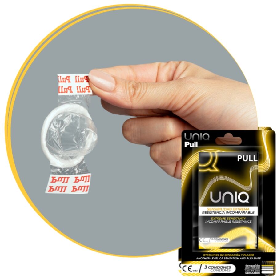 UNIQ - Latex-Free Condoms with Strips, 3 Units