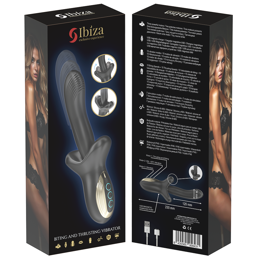 IBIZA - POWERFUL VIBRATOR WITH THRUSTING AND BITING EFFECTS