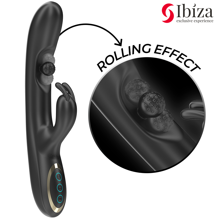 IBIZA - POWERFUL RABBIT VIBRATOR WITH ROLLING MASSAGING PEARL