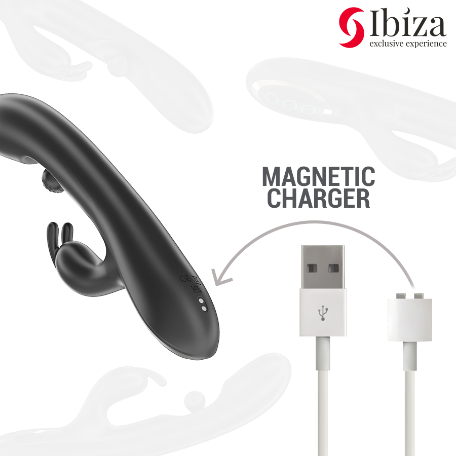 IBIZA - POWERFUL RABBIT VIBRATOR WITH ROLLING MASSAGING PEARL