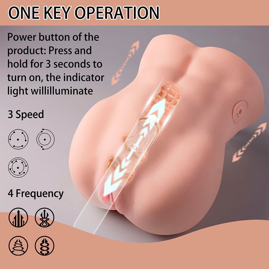 XISE - LYDIA FEMALE VAGINA MASTURBATOR WITH IMPULSE 25 CM