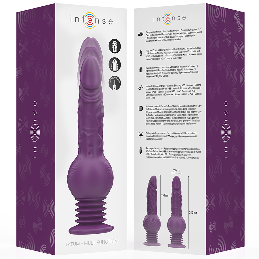 INTENSE - MULTIFUNCTIONAL TATUM VIBRATOR WITH UP AND DOWN VIBRATION 24 CM PURPLE