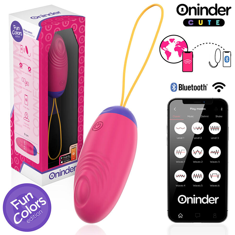 ONINDER CUTE - SILICONE EGG WITH VIBRO-WAVES AND LOVE PLEASURE - FREE WORLDWIDE APP