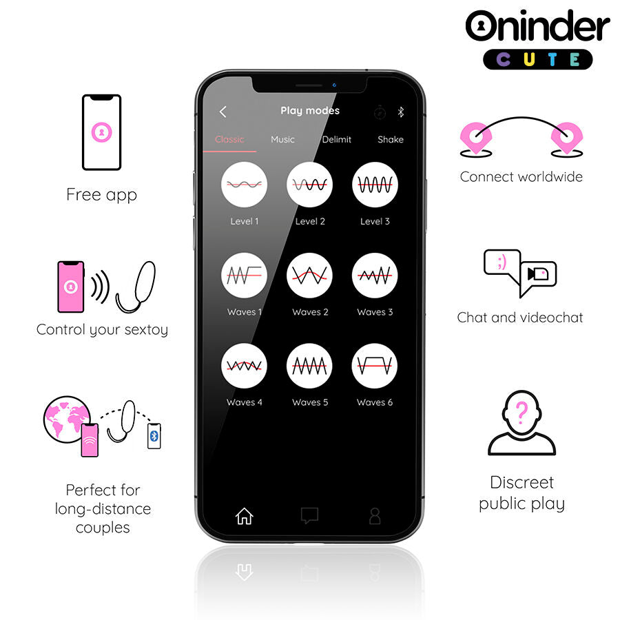 ONINDER CUTE - LOVE PLEASURE 360 SILICONE VIBRO-ROTAT EGG - FREE WORLDWIDE APP
