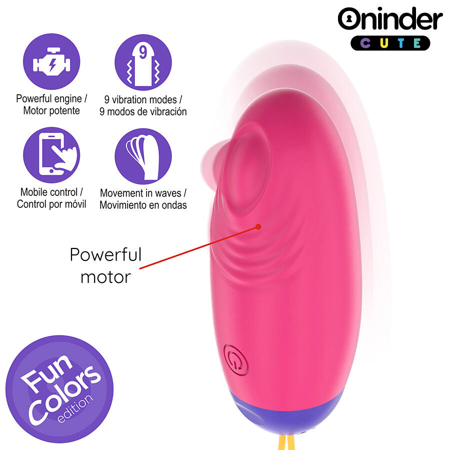 ONINDER CUTE - SILICONE EGG WITH VIBRO-WAVES AND LOVE PLEASURE - FREE WORLDWIDE APP
