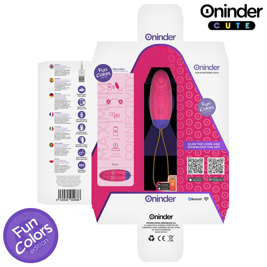 ONINDER CUTE - SILICONE EGG WITH VIBRO-WAVES AND LOVE PLEASURE - FREE WORLDWIDE APP