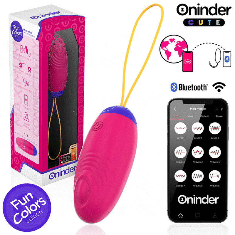 ONINDER CUTE - SILICONE EGG WITH VIBRO-WAVES AND LOVE PLEASURE - FREE WORLDWIDE APP