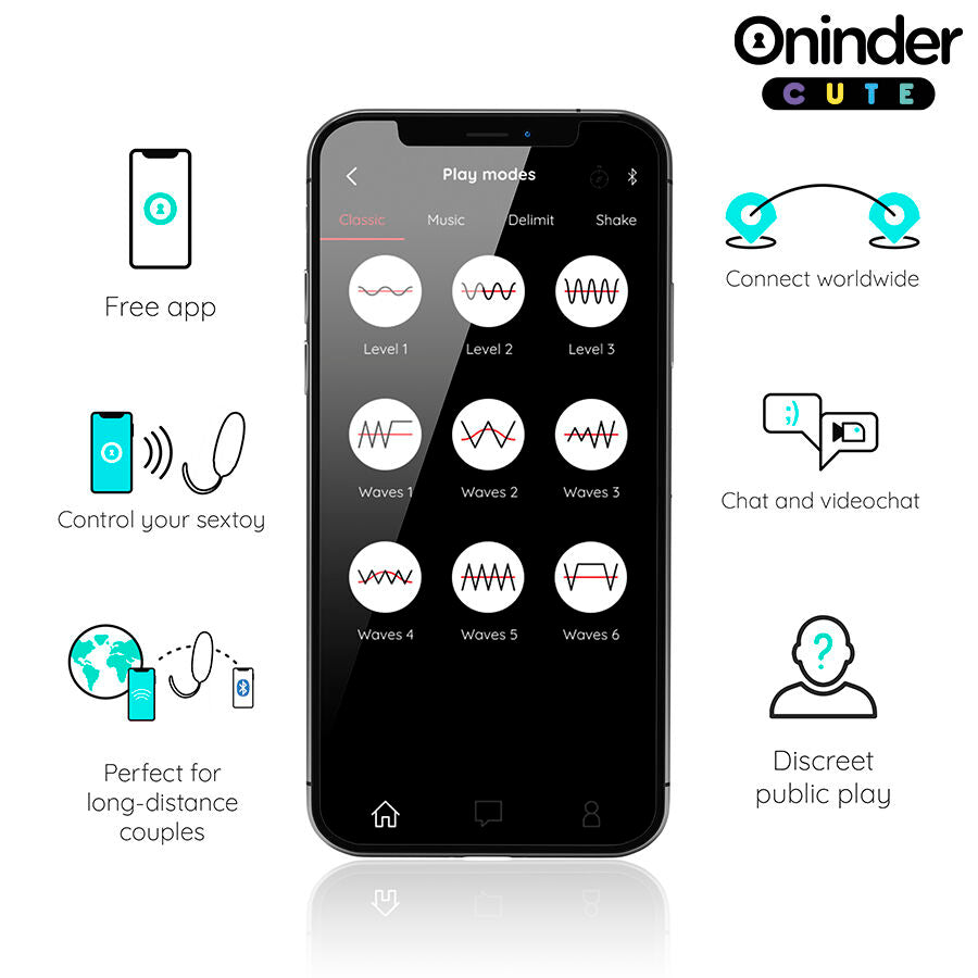 ONINDER CUTE - VIBRATING AND ROTATING SILICONE EGG LOVE PLEASURE - FREE WORLDWIDE APP