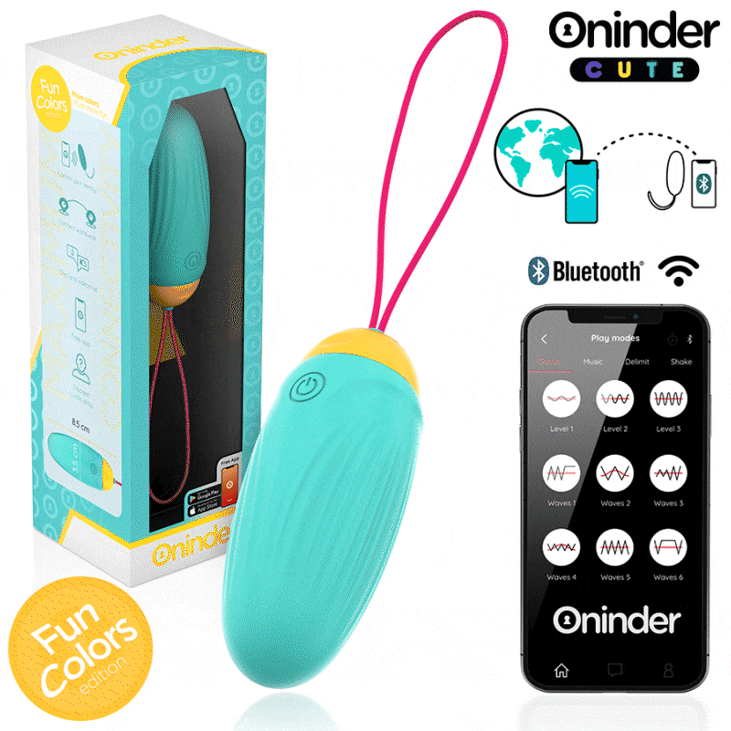 ONINDER CUTE - VIBRATING AND ROTATING SILICONE EGG LOVE PLEASURE - FREE WORLDWIDE APP