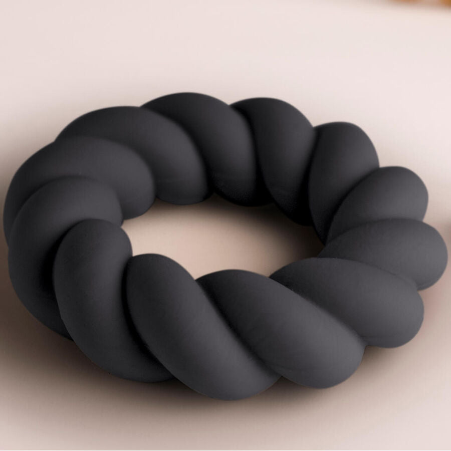ROCKS-OFF - BLACK SILICONE TWIST MASTURBATION RING