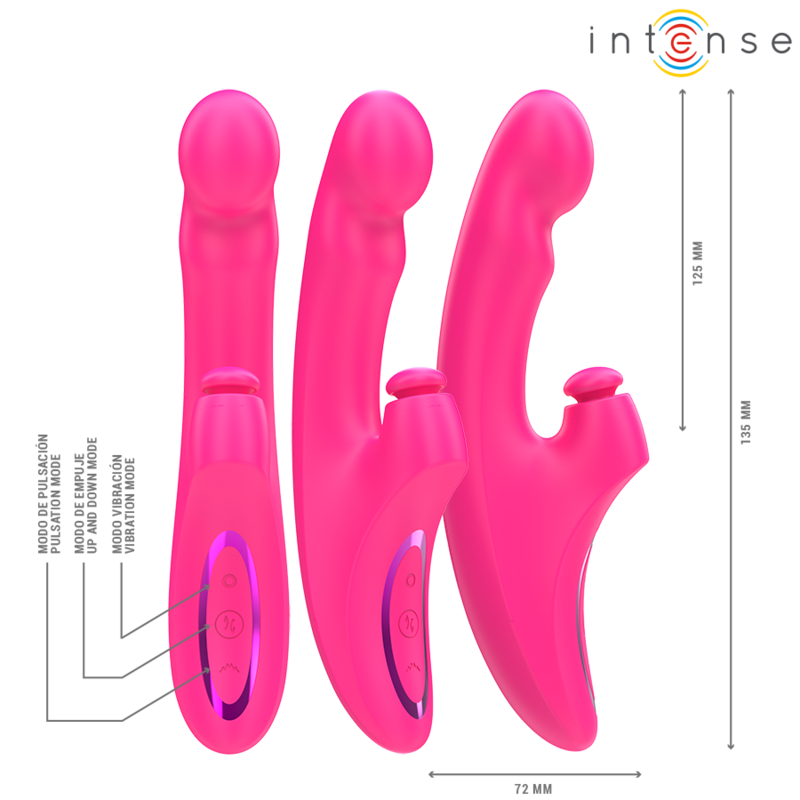 INTENSE - EMI VIBRATOR 13.5 CM MULTIFUNCTIONAL 3 IN 1 10 VIBRATIONS PINK