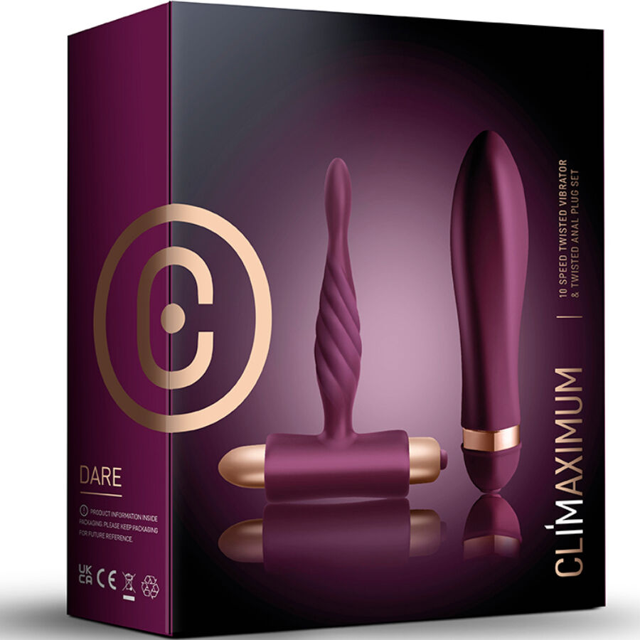 CLIMAXIMUM - DARE KIT TWISTED VIBRATOR + BUTTON PLUG FOR BEGINNERS 