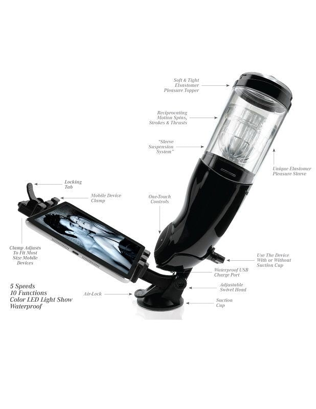 EXTREME TOYZ - PDX MEGA BATOR USB MALE MASTURBATOR BLACK