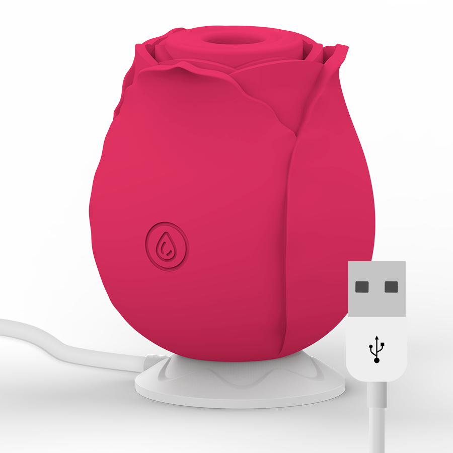 Dispositivo de estimulação clitoriana MIA Wave em vermelho, edição limitada, com design compacto e detalhes visíveis na imagem.